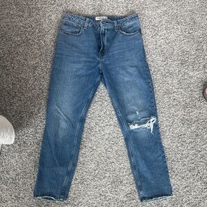 Abercrombie & Fitch Curve Love Women’s Blue Distressed Slim Jeans